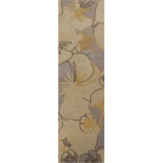 Malene b Destinations Biscotti Floral Rug DTN68 Rug Size Runner 26 x 8