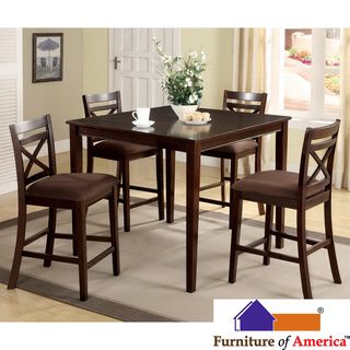 Furniture Of America Furniture Of America Espresso Westin Transitional 5 piece Counter Height Dining Set Espresso Size 5 Piece Sets