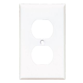 Cooper Wiring Devices 1 Gang White Standard Duplex Receptacle Nylon Wall Plate