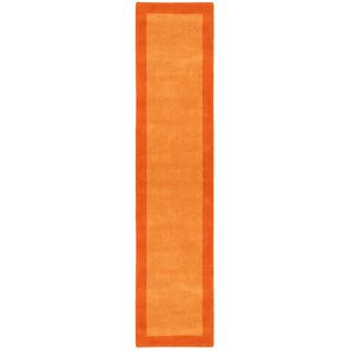 Orange Border Pulse Hand Tufted Wool Runner 2.5x12