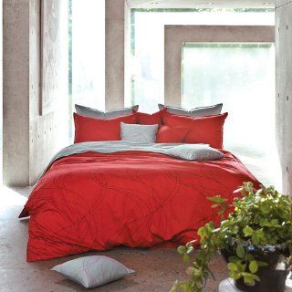 Modern Red & Gray Duvet Cover Set 820tc   King   Red Grey And Black Bedding