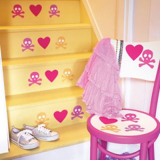 Wallies Candy Skulls Peel and Stick Vinyl Wall Decals 13652