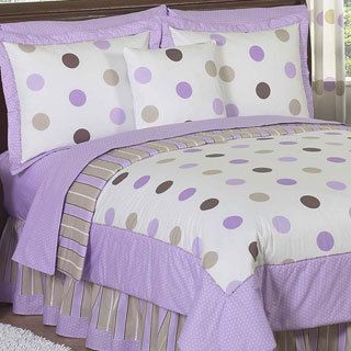 Sweet Jojo Designs Sweet Jojo Designs Girls Dots 3 piece Full/queen Comforter Set Purple Size Full  Queen