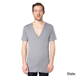 American Apparel American Apparel Unisex Sheer Jersey Deep V neck T shirt Grey Size S