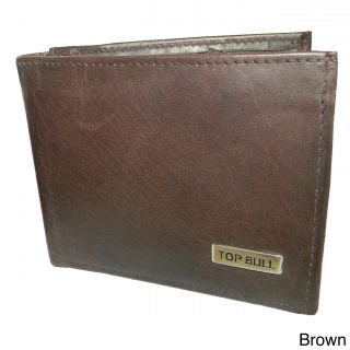 Top Bull Cowhide Leather L shaped Extra Long Bi fold Wallet