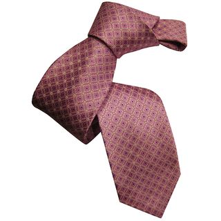 Dmitry Mens Pink Patterned Italian Silk Tie With Classic Design