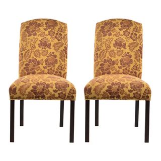 Cortland Honey Camelback Nail Trim Dining Chairs (set Of 2)