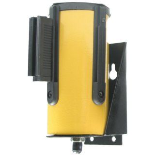 Accuform Signs PRB823YL Blockade Woven Polyester Wall Mount Retractable Belt Tape Barrier, 2" Width, Yellow Case/Yellow Belt Tape Industrial Safety Rope Barriers