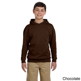 Jerzees Youth 50/50 Nublend Fleece Pullover Hoodie Brown Size L (14 16)