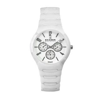 Skagen Women's 817SXWC1 Ceramic White Day and Date 24 Hour Watch at  Women's Watch store.