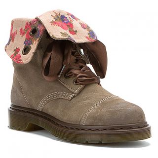 Dr Martens Aimee 9 Eye Toe Cap Boot  Women's   Taupe Burnished Bronx Suede