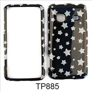 For Samsung Prevail M820 Case Cover   Glitter Stars Black TP885 Cell Phones & Accessories