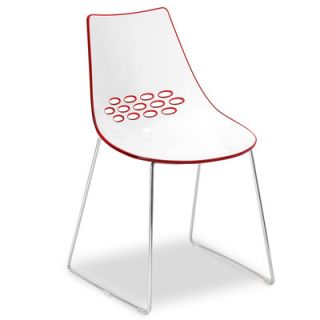 Calligaris Jam Sled Base Chair CS/1030_P77_P Finish White / Transparent Red