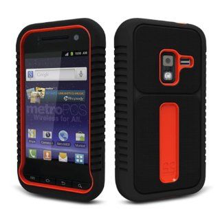 MetroPCS Samsung Galaxy Attain 4G Black / Red Tough Armor Skin Case + Naked Shield Screen Protector Cell Phones & Accessories