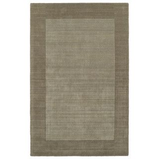 Borders Hand tufted Taupe Wool Rug (96 X 130)