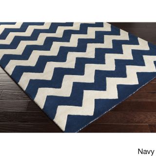 Hand tufted Lila Chevron Wool Area Rug (6 X 9)