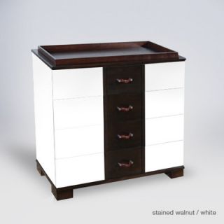 ducduc Morgan 4 Drawer Changer Morg4DC Wood Finish White / Stained Walnut