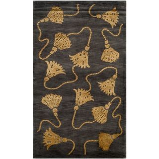 Safavieh Hand knotted Tibetan Plum/ Gold Wool/ Silk Rug (3 X 5)