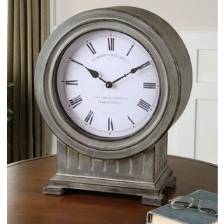 Chouteau Dusty Grey Antiqued Mantel Clock