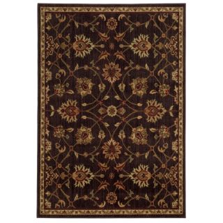 Traditional Floral Brown/ Beige Rug (53 X 73)