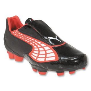 PUMA v2.10 I HG Soccer Shoes (Black/White/PUMA Red) Shoes