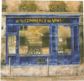 Commerce de Vins Wine Bar Bistro Wine Theme Set of 2 Placemats (Coated Plastic) French design   Place Mats