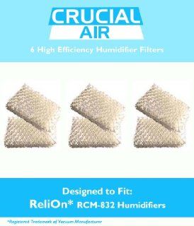 6 Pack ReliOn WF813 Humidifier Wicking Filters Designed To Fit ReliOn RCM832 (RCM 832) RCM 832N, DH 832 and DH 830 Humidifers; Compare To Part # WF813; Designed & Engineered By Crucial Air   Humidifier Replacement Filters
