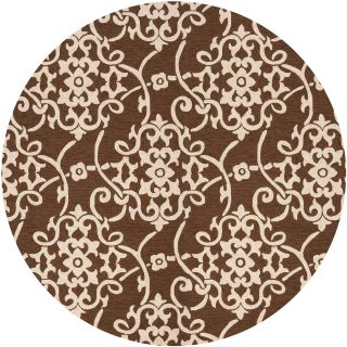 Hand hooked Kiera Transitional Floral Indoor/ Outdoor Area Rug (8 Round)