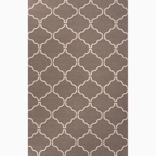 Hand made Moroccan Pattern Gray/ Ivory 100 percent Wool Rug (8x10)