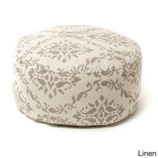 Adora Damask Print Beaded Pouf