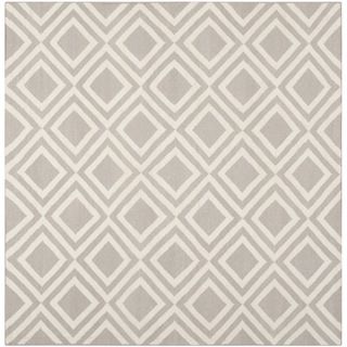 Safavieh Handwoven Contemporary Moroccan Dhurries Gray/ Ivory Wool Area Rug (6 Square)