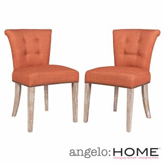 Angelohome Lexi California Vintage Orange Dining Chairs (set Of 2)