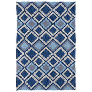 Indoor/ Outdoor Fiesta Moroccan Blue Rug (3 X 5)