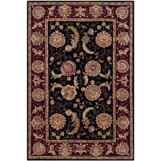 Safavieh Handmade Persian Court Black/ Red Wool/ Silk Rug (4 X 6)