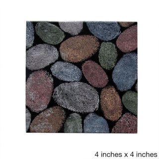 Ceramic Wall Tile Multi color Fingerprints (pack Of 20)