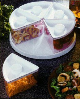 Lazy Susan Turntable Food Storage Bins, Clear, Food Saver or Pantry Use Kitchen & Dining
