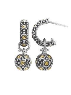 Jaisalmer Silver & Gold Hoop & Ball Earrings by John Hardy