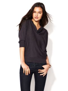 Superfine Wool Crepe Draped Sweater by Eileen Fisher