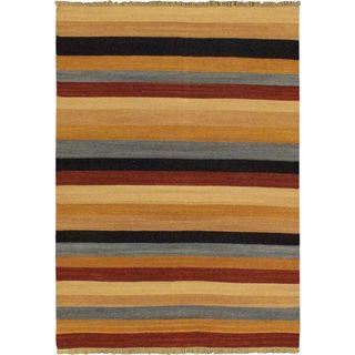 57x710 Hand Woven Fiesta Khaki Wool Rug