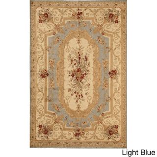 Sorrento Aubusson Cream Traditional Floral Area Rug (67 X 96)
