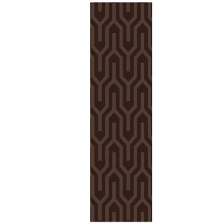 Hand Loomed Lille Solid Tone on tone Geometric Wool Area Rug (26 X 8)