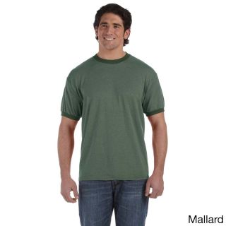 Authentic Pigment Mens Pigment Direct dyed Heathered Ringer T shirt Green Size XXL