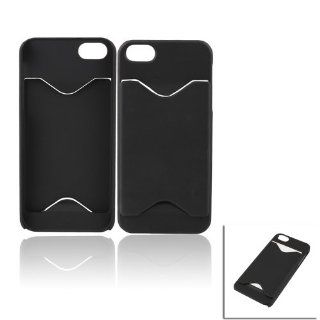 Ebest Black Card Holder Rubber Coated Case Cover for Apple iphone 5/5G Cell Phones & Accessories