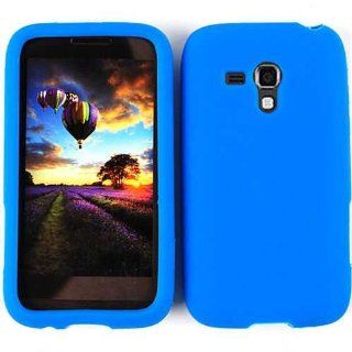 SOFT SKIN SAMSUNG RUSH COVER BLUE SKIN BL M830 CASE Cell Phones & Accessories