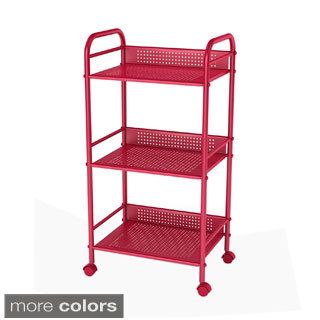 Metal Shelving 3 tier Cart With Rotating Casters