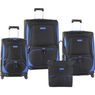 Nautica Luggage Downhaul 4 Pc Set, Black/cobalt Blue, One Size Clothing