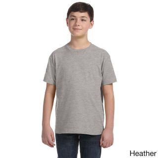 Lat Youth Fine Jersey T shirt Grey Size L (14 16)