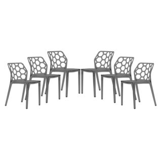 Cove Transparent Black Acrylic Modern Dining Chair (set Of 6)