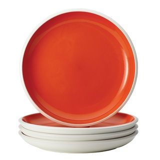 Rachael Ray Dinnerware Rise Orange 4 piece Stoneware Dinner Plate Set
