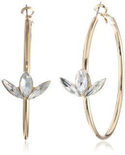 Shameless Jewelry "Eye Candy" Flower Crystal Hoop Earrings Jewelry